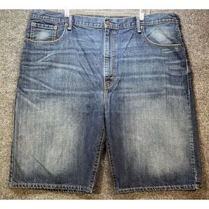Levis 569 Denim Shorts‎ Mens 44x12 Loose Fit Fading to Legs